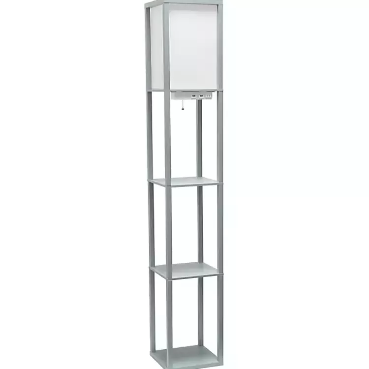Etagere Shelf Charging Floor Lamp>Kirklands Home Best Sale