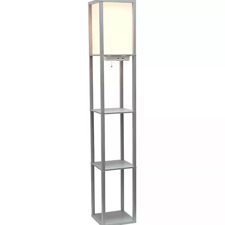Etagere Shelf Charging Floor Lamp>Kirklands Home Best Sale