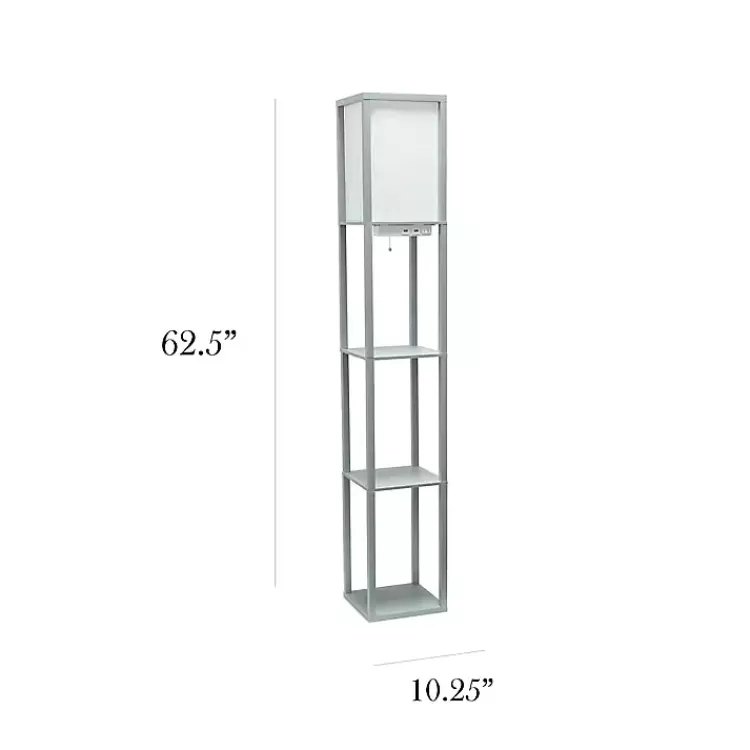 Etagere Shelf Charging Floor Lamp>Kirklands Home Best Sale