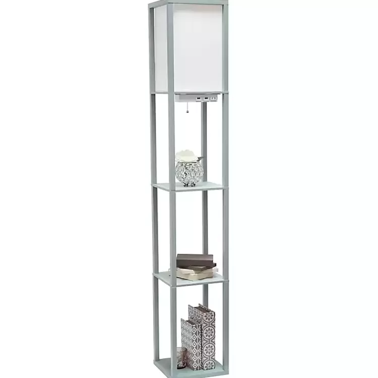 Etagere Shelf Charging Floor Lamp>Kirklands Home Best Sale
