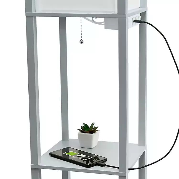 Etagere Shelf Charging Floor Lamp>Kirklands Home Best Sale