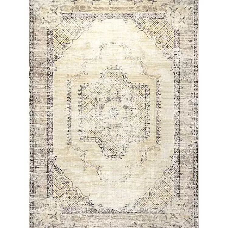 Gray Faded Medallion Washable Area Rug, 5x8>Kirklands Home Flash Sale