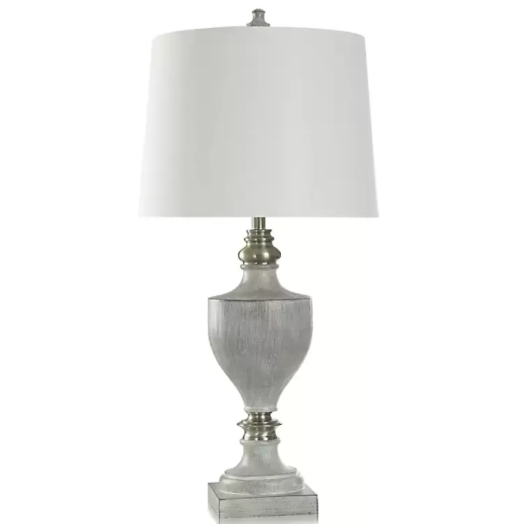 Gray Faux Wood and Silver Table Lamp>Kirklands Home Store