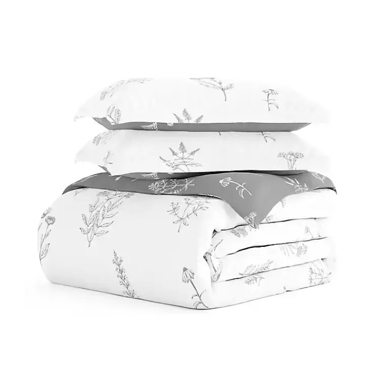 Gray Floral Reversible 2-pc. Twin Duvet Cover Set>Kirklands Home Discount