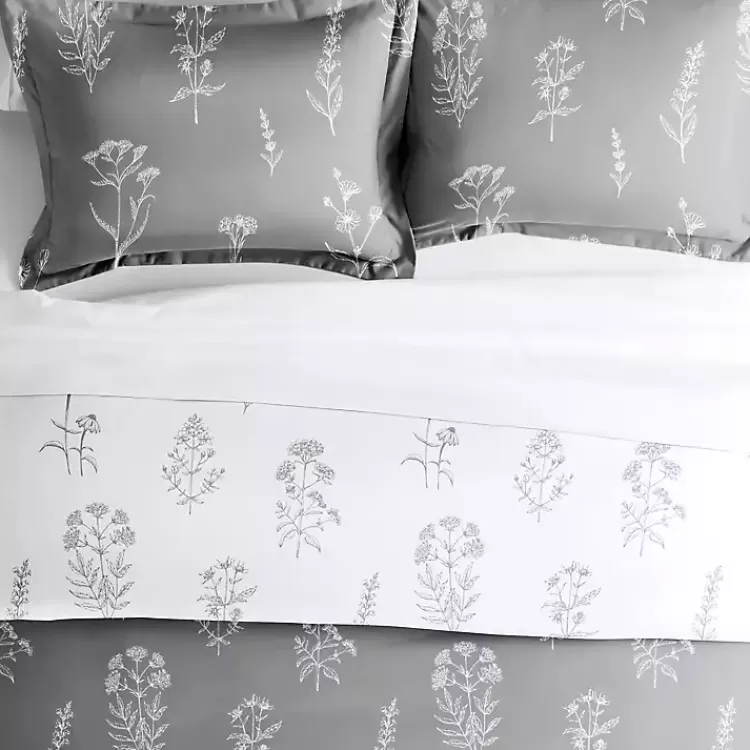 Gray Floral Reversible 2-pc. Twin Duvet Cover Set>Kirklands Home Discount
