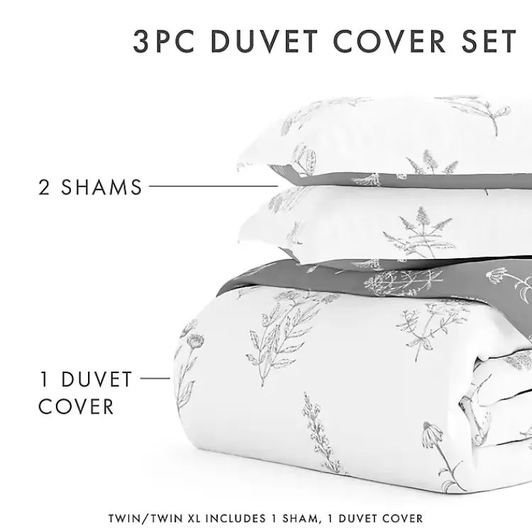 gray_floral_reversible_pc_twin_duvet_cover_set_4.webp Gray Floral Reversible 2-pc. Twin Duvet Cover Set>Kirklands Home Discount