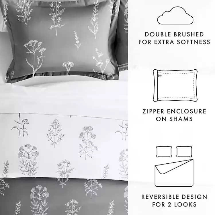 gray_floral_reversible_pc_twin_duvet_cover_set_5.webp Gray Floral Reversible 2-pc. Twin Duvet Cover Set>Kirklands Home Discount