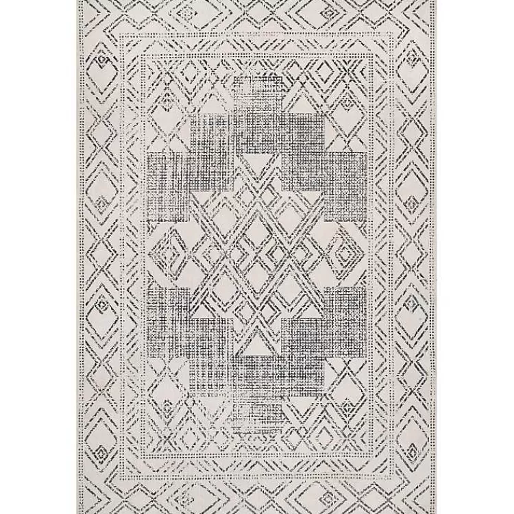 Gray Geometric Medallion Washable Runner>Kirklands Home New
