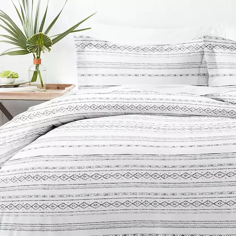 Gray Geometric 3-pc. King Duvet Cover Set>Kirklands Home Cheap