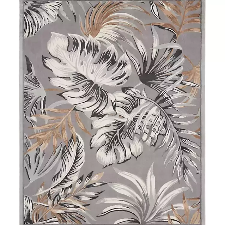Gray Grand Leaf Coastal Area Rug, 7x9>Kirklands Home Cheap