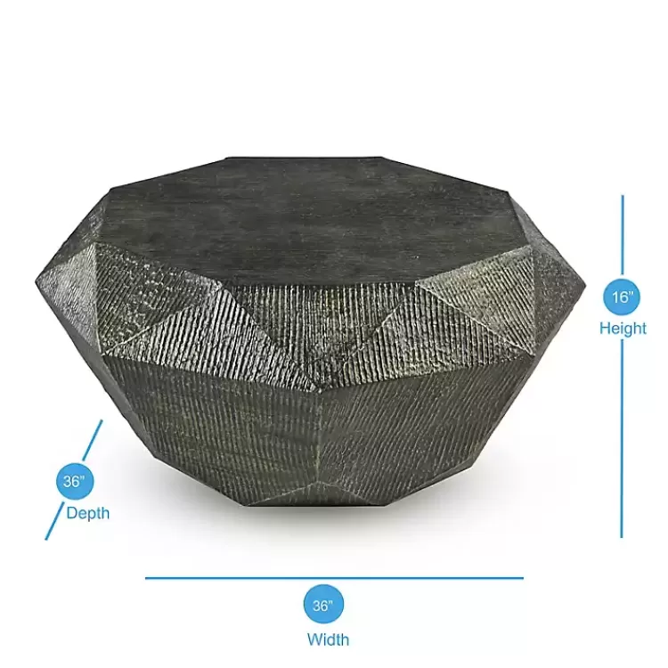 gray_handstamped_iron_octagonal_coffee_table_3.webp Gray Hand-Stamped Iron Octagonal Coffee Table>Kirklands Home Flash Sale