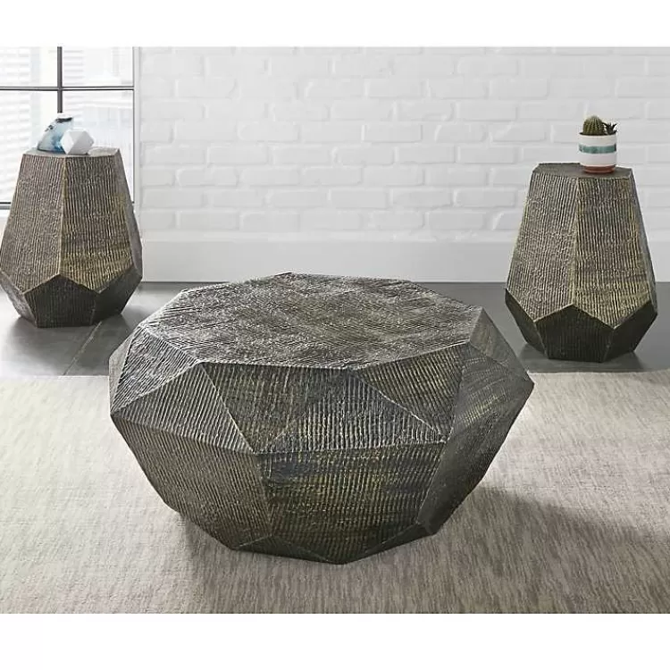 gray_handstamped_iron_octagonal_coffee_table_4.webp Gray Hand-Stamped Iron Octagonal Coffee Table>Kirklands Home Flash Sale