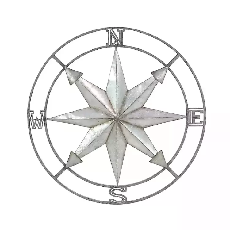 Gray Iron Compass Outdoor Plaque>Kirklands Home Fashion