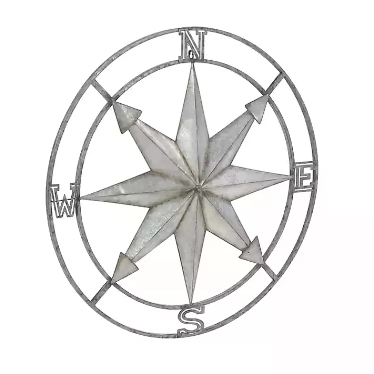 Gray Iron Compass Outdoor Plaque>Kirklands Home Fashion