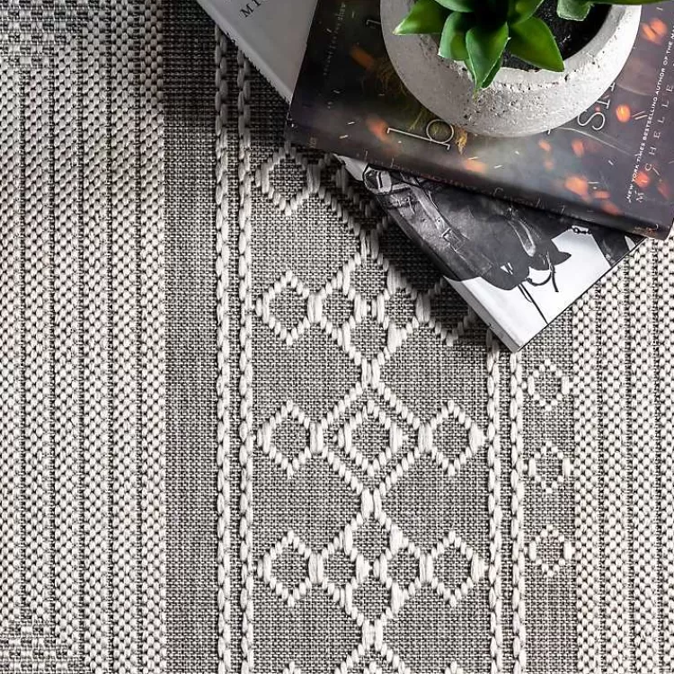 gray_lee_global_stripes_outdoor_area_rug_x_3.webp Gray Lee Global Stripes Outdoor Area Rug, 5x8>Kirklands Home Clearance