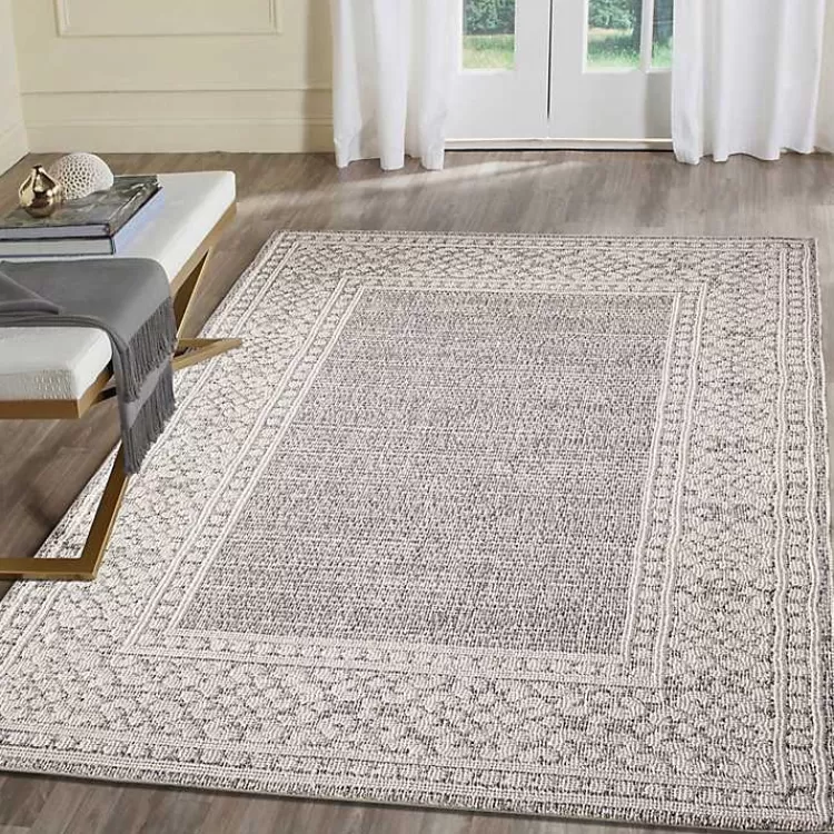 Leopard Border Outdoor Area Rug, 5x7>Kirklands Home Online