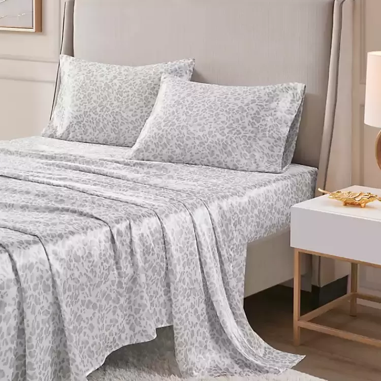 gray_leopard_print_satin_pc_queen_sheet_set_3.webp Gray Leopard Print Satin 4-pc. Queen Sheet Set>Kirklands Home Hot