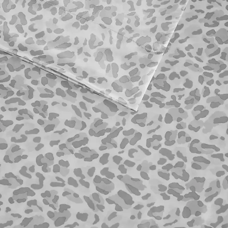 gray_leopard_print_satin_pc_queen_sheet_set_4.webp Gray Leopard Print Satin 4-pc. Queen Sheet Set>Kirklands Home Hot