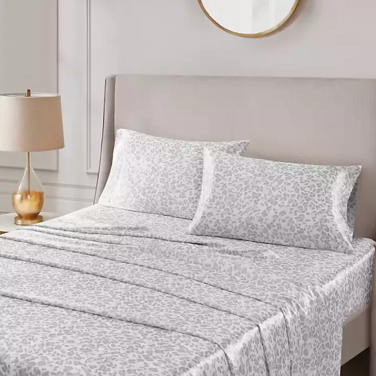 Gray Leopard Satin Standard 2-pc. Pillow Case Set>Kirklands Home Online