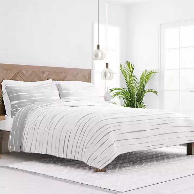 Gray Linear Reversible 2-pc. Twin Quilt Set>Kirklands Home Store