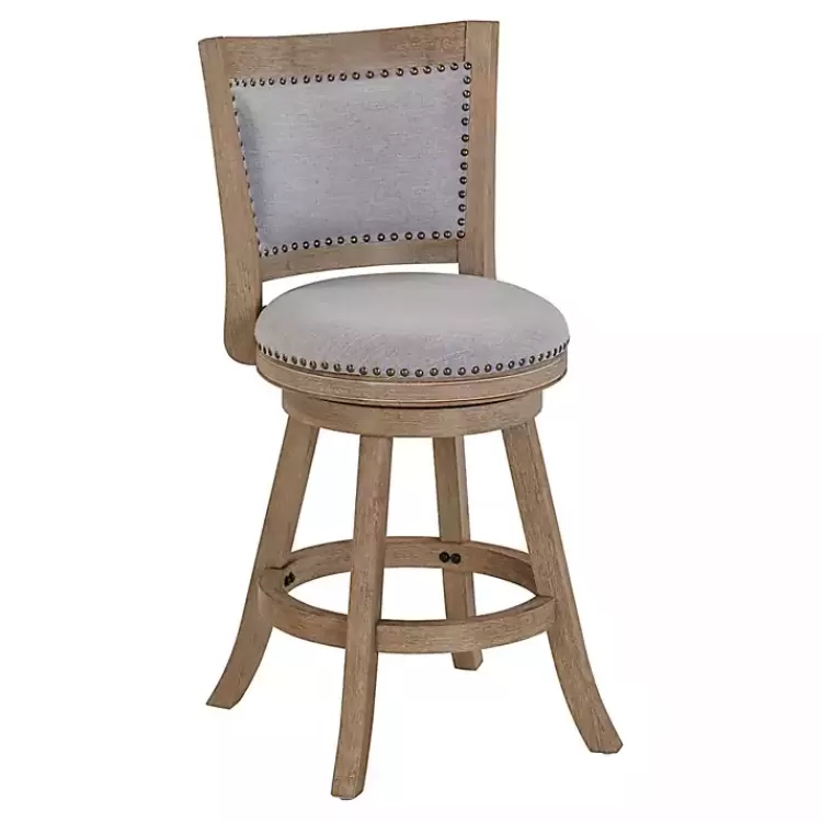 Linen and Driftwood Swivel Counter Stool>Kirklands Home Clearance
