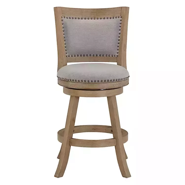 Linen and Driftwood Swivel Counter Stool>Kirklands Home Clearance