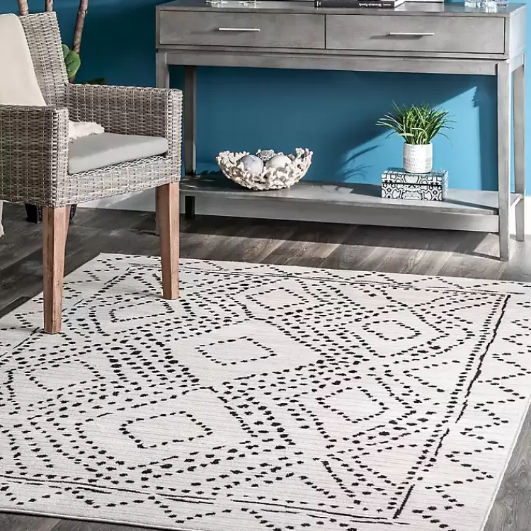 Gray Millie Dotted Trellis Area Rug, 9x12>Kirklands Home Online