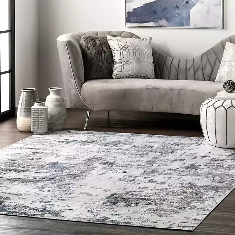 Gray Modern Abstract Washable Area Rug, 5x8>Kirklands Home Shop