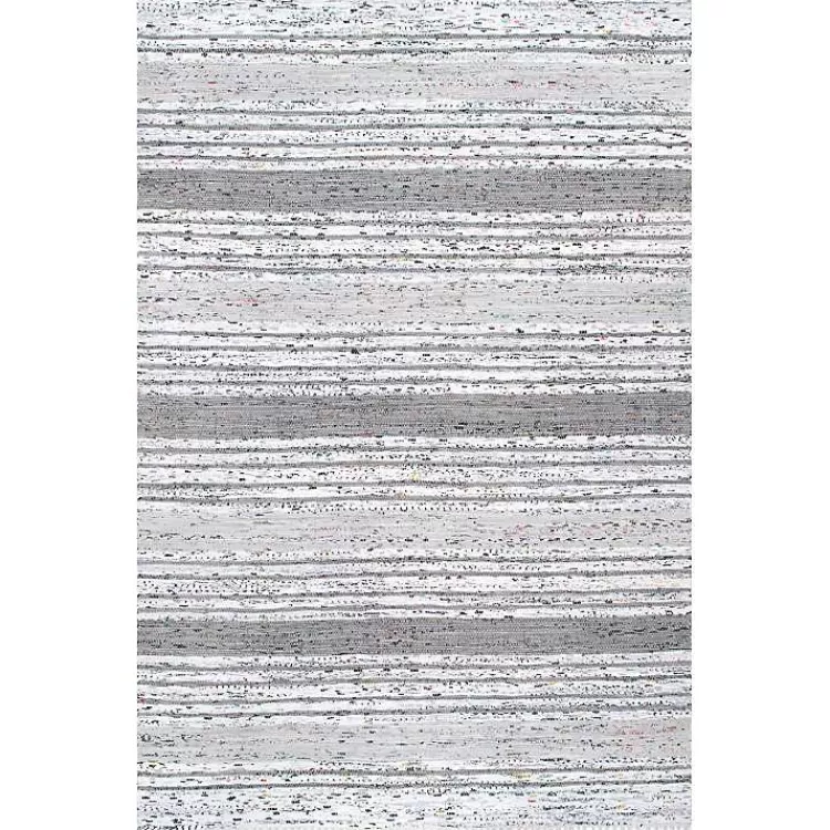 Gray Mottled Stripe Tassel Area Rug, 8x10>Kirklands Home Online