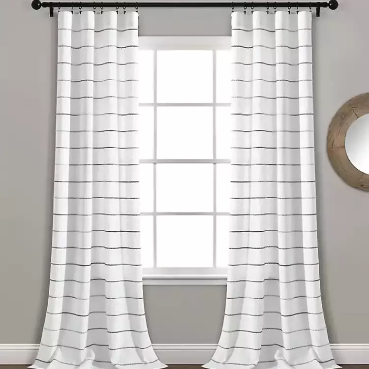 Gray Ombre Stripe Curtain Panel Set, 84 in.>Kirklands Home New