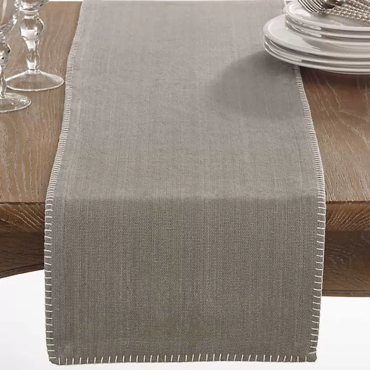 Overcast Stitch Cotton Table Runner>Kirklands Home Best