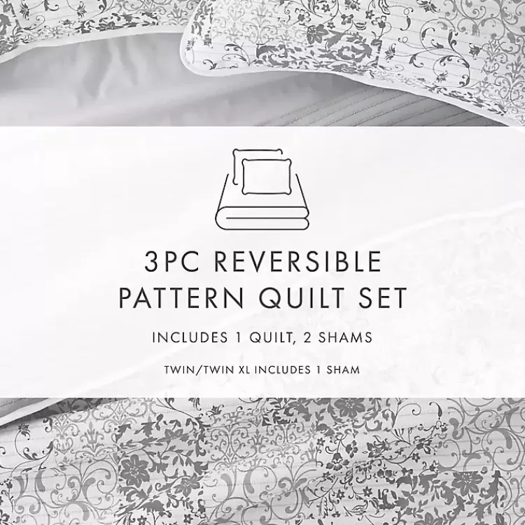 gray_patchwork_reversible_pc_twin_quilt_set_8.webp Gray Patchwork Reversible 2-pc. Twin Quilt Set>Kirklands Home Best Sale