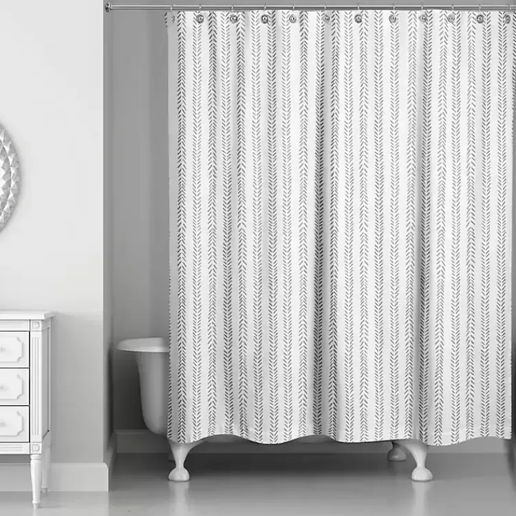 Gray Petal Lines Shower Curtain>Kirklands Home Sale