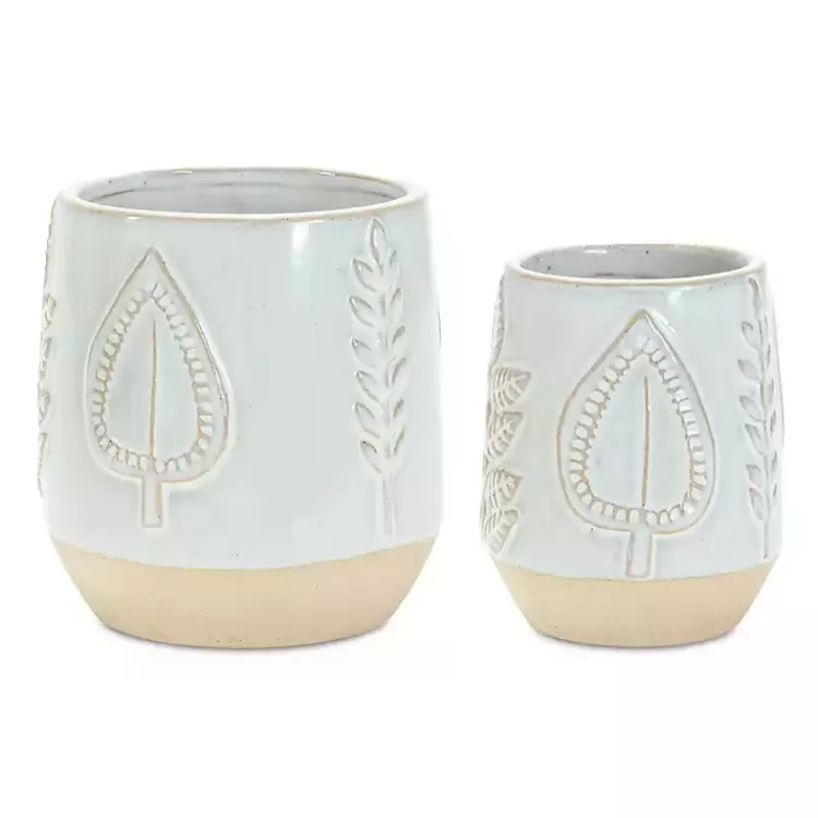 Gray Porcelain Leaf Decorative Pots, Set of 2>Kirklands Home Cheap