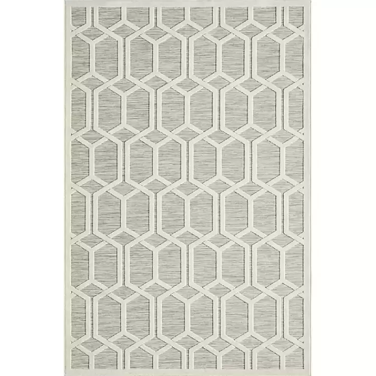 Gray Raised Honeycomb Indoor/Outdoor Area Rug, 7x9>Kirklands Home Hot