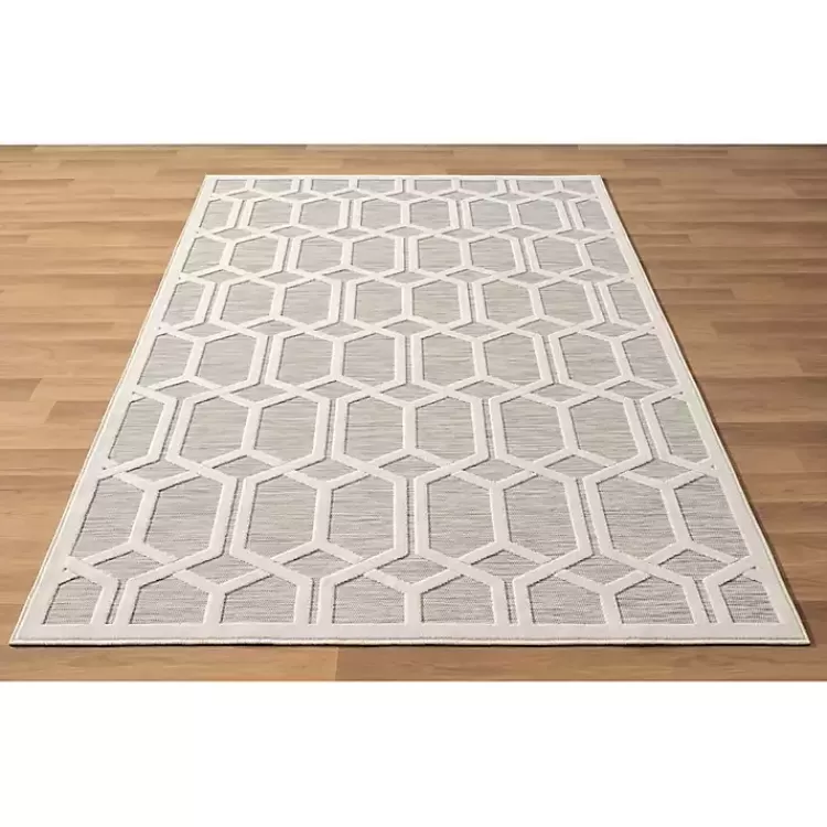 gray_raised_honeycomb_indooroutdoor_area_rug_x_3.webp Gray Raised Honeycomb Indoor/Outdoor Area Rug, 7x9>Kirklands Home Hot