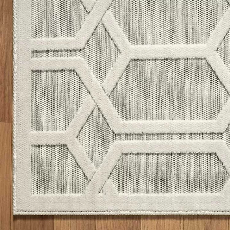 gray_raised_honeycomb_indooroutdoor_area_rug_x_7.webp Gray Raised Honeycomb Indoor/Outdoor Area Rug, 7x9>Kirklands Home Hot