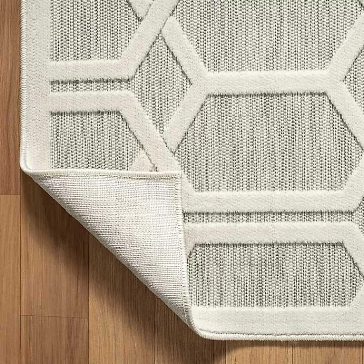 gray_raised_honeycomb_indooroutdoor_area_rug_x_8.webp Gray Raised Honeycomb Indoor/Outdoor Area Rug, 7x9>Kirklands Home Hot
