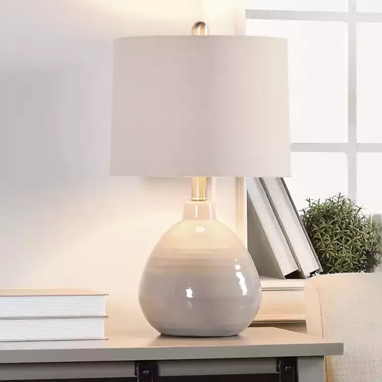 Gray Ribbed Ceramic Table Lamp>Kirklands Home Fashion