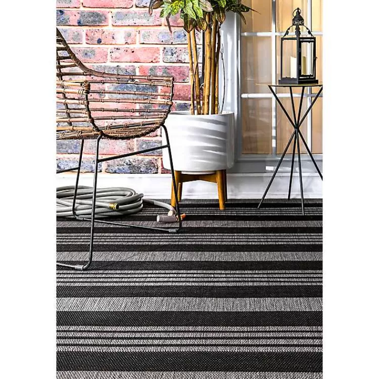gray_robin_stripe_outdoor_rug_x_2.webp Gray Robin Stripe Outdoor Rug, 5x8>Kirklands Home Discount
