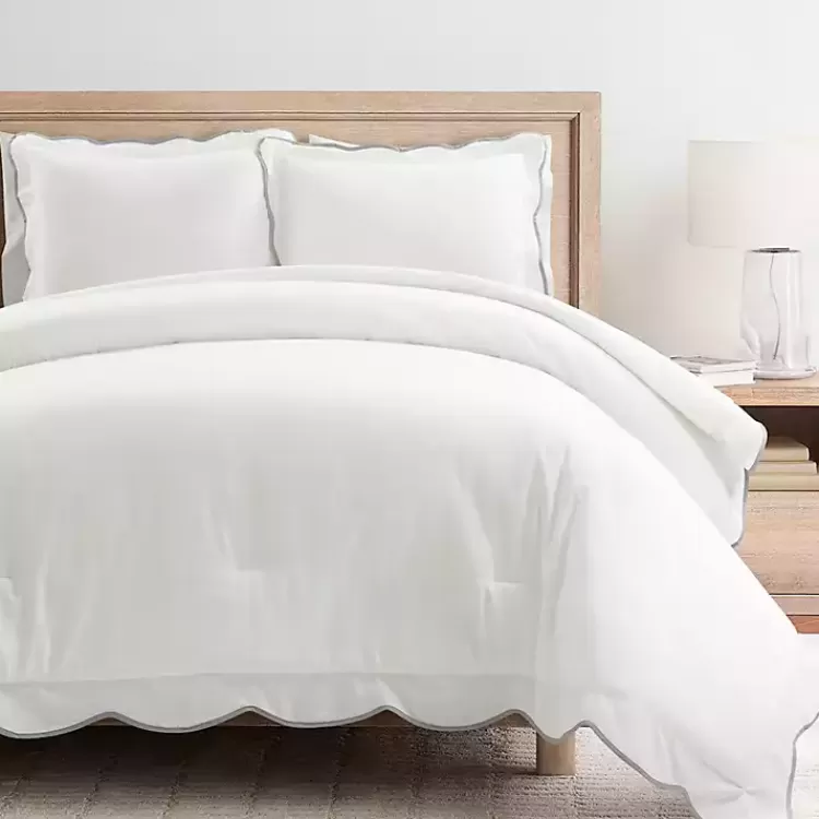 Gray Scalloped Edge 3-pc. Full/Queen Comforter Set>Kirklands Home Best