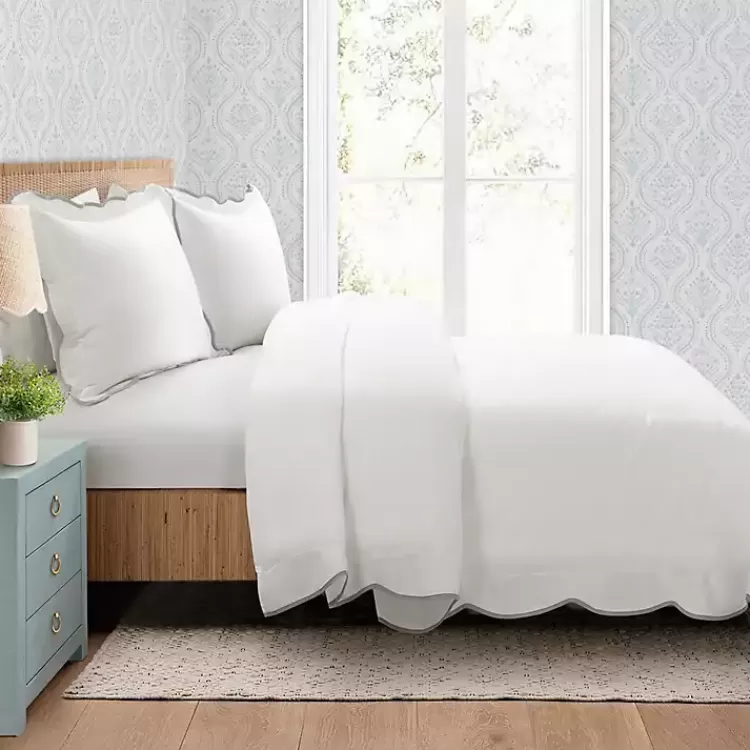 Gray Scalloped Edge 3-pc. Full/Queen Comforter Set>Kirklands Home Best