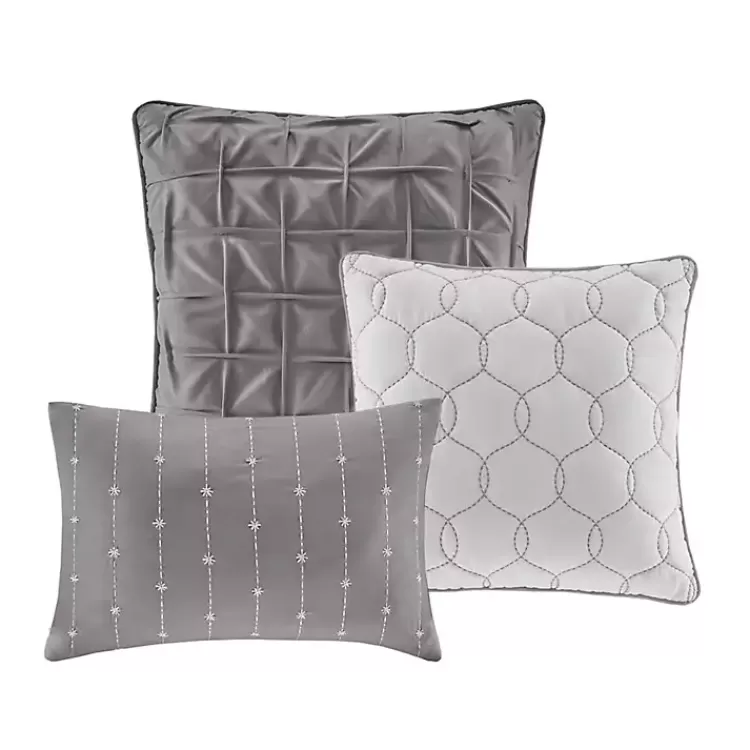 Gray Seersucker 7-pc. King Comforter Set>Kirklands Home Clearance