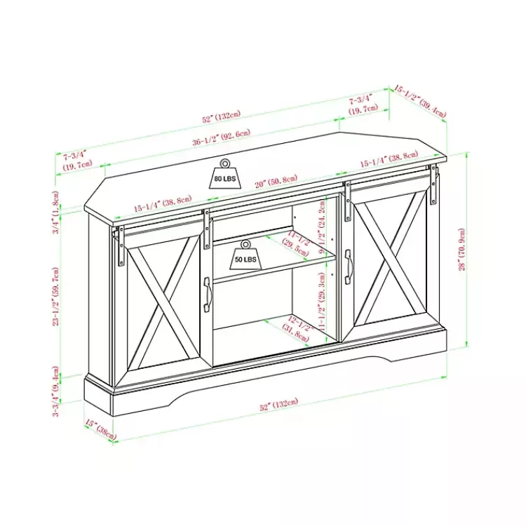 Sliding Barn Doors Corner TV Stand>Kirklands Home Best