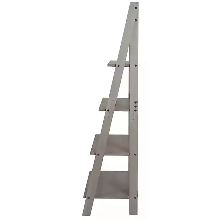 gray_solid_wood_ladder_bookshelf_2.webp Gray Solid Wood Ladder Bookshelf>Kirklands Home Best Sale