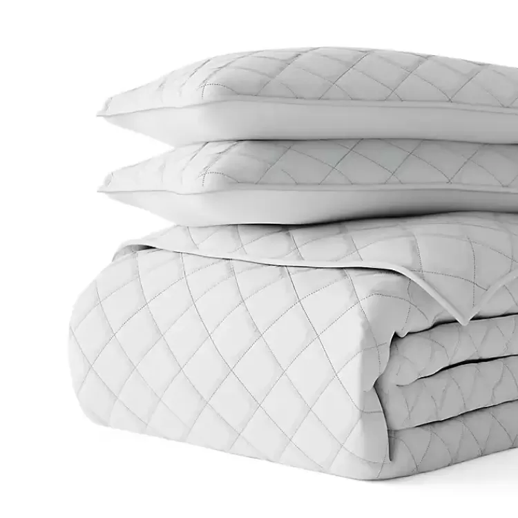 gray_stitched_diamond_pc_queen_quilt_set_2.webp Stitched Diamond 3-pc. Queen Quilt Set>Kirklands Home Hot