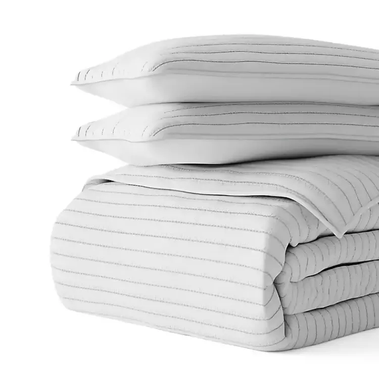 gray_stitched_stripes_pc_queen_quilt_set_2.webp Stitched Stripes 3-pc. Queen Quilt Set>Kirklands Home Best