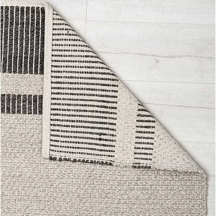 Gray Striped Border Area Rug>Kirklands Home Fashion
