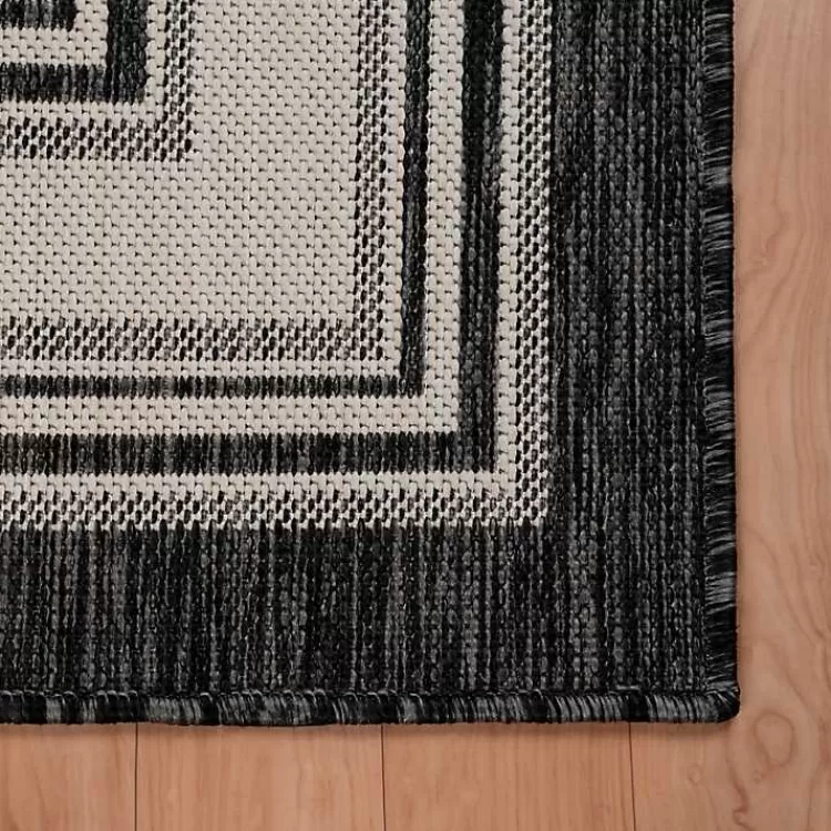 gray_striped_border_outdoor_area_rug_x_5.webp Gray Striped Border Outdoor Area Rug, 7x9>Kirklands Home Discount