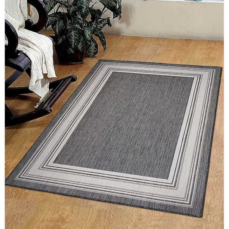 gray_striped_border_outdoor_area_rug_x_7.webp Gray Striped Border Outdoor Area Rug, 7x9>Kirklands Home Discount